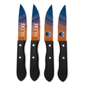 The Sports Vault NHL Edmonton Oilers 4-Piece Steak Knife Set