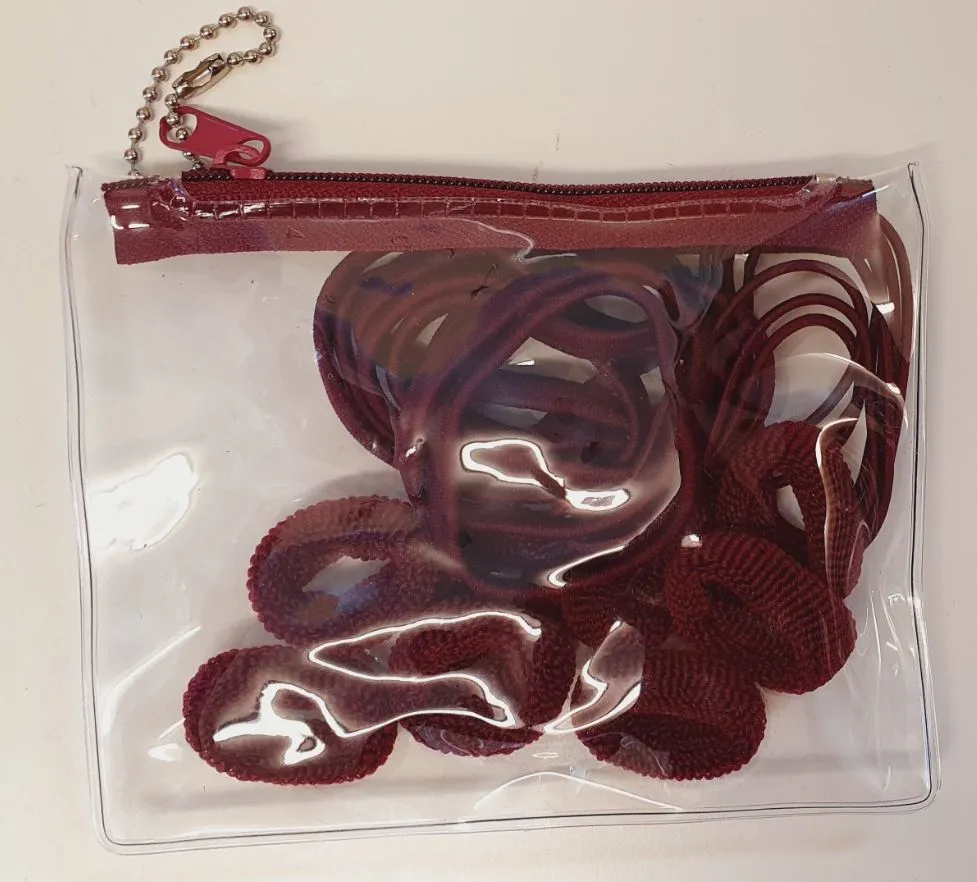 1223BRC - Zip Hair Tie Purse Packs - Maroon