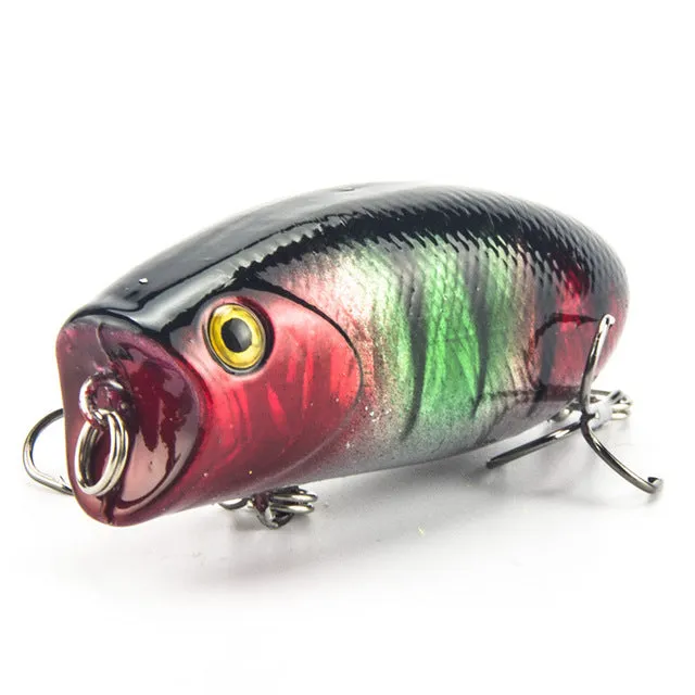 1PCS 3D Eyes Lifelike Fishing Lure 5.5cm 11g 8# Hooks Pesca Fish Popper Lures Wobbler Isca Artificial Hard Bait Swimbait