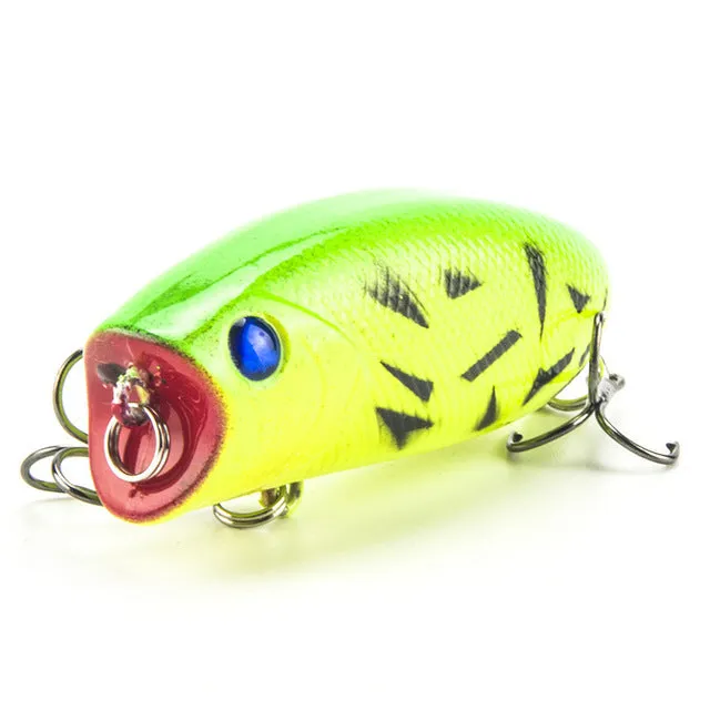 1PCS 3D Eyes Lifelike Fishing Lure 5.5cm 11g 8# Hooks Pesca Fish Popper Lures Wobbler Isca Artificial Hard Bait Swimbait