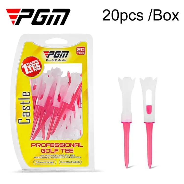 20pcs /Box PGM QT026 83mm Golf Ball Tee Competition Spike Ball Holder(Pink)