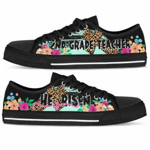 2Nd Grade Teacher He Is Risen Low Tops, Teacher Shoes, Low Top Sneakers