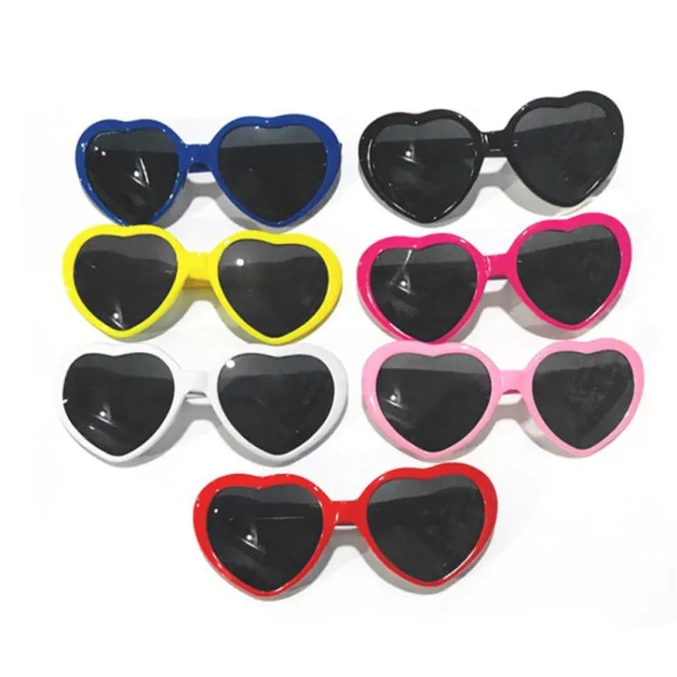 2pairs Love Glasses Light Change Love Sunglasses(White)