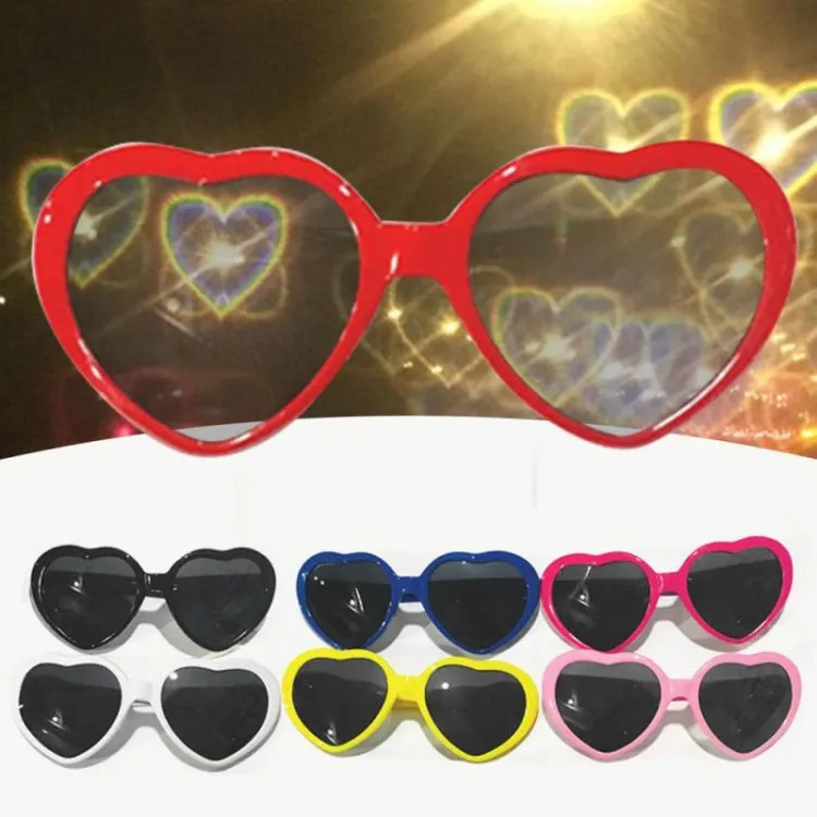 2pairs Love Glasses Light Change Love Sunglasses(White)