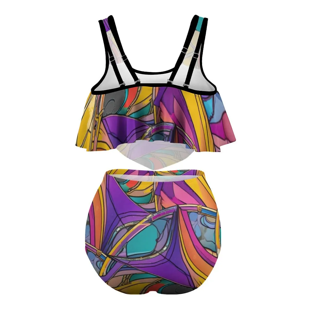 Abstract Urbania Voluptuous Women's Plus Size Bikini Swimsuit