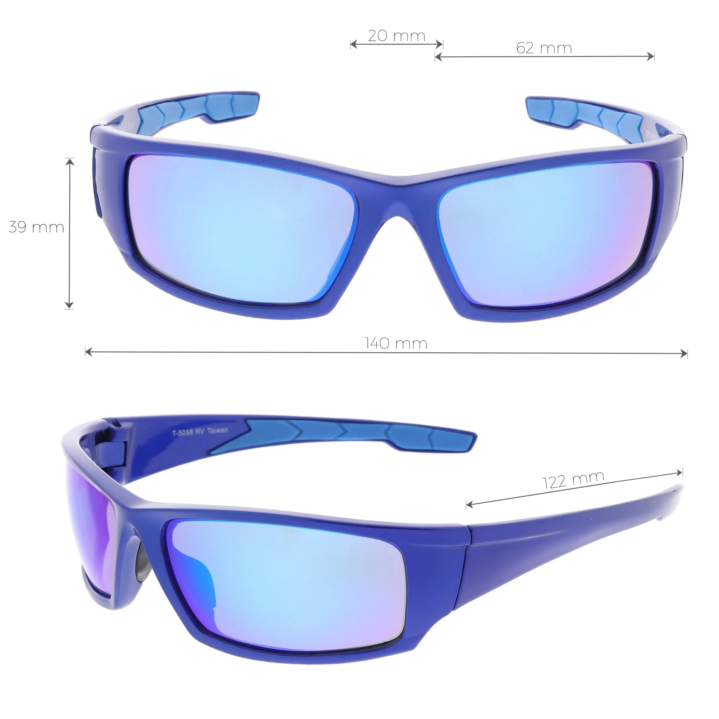 Action Sports TR-90 Sports Wrap Mirrored Lens Sunglasses C811