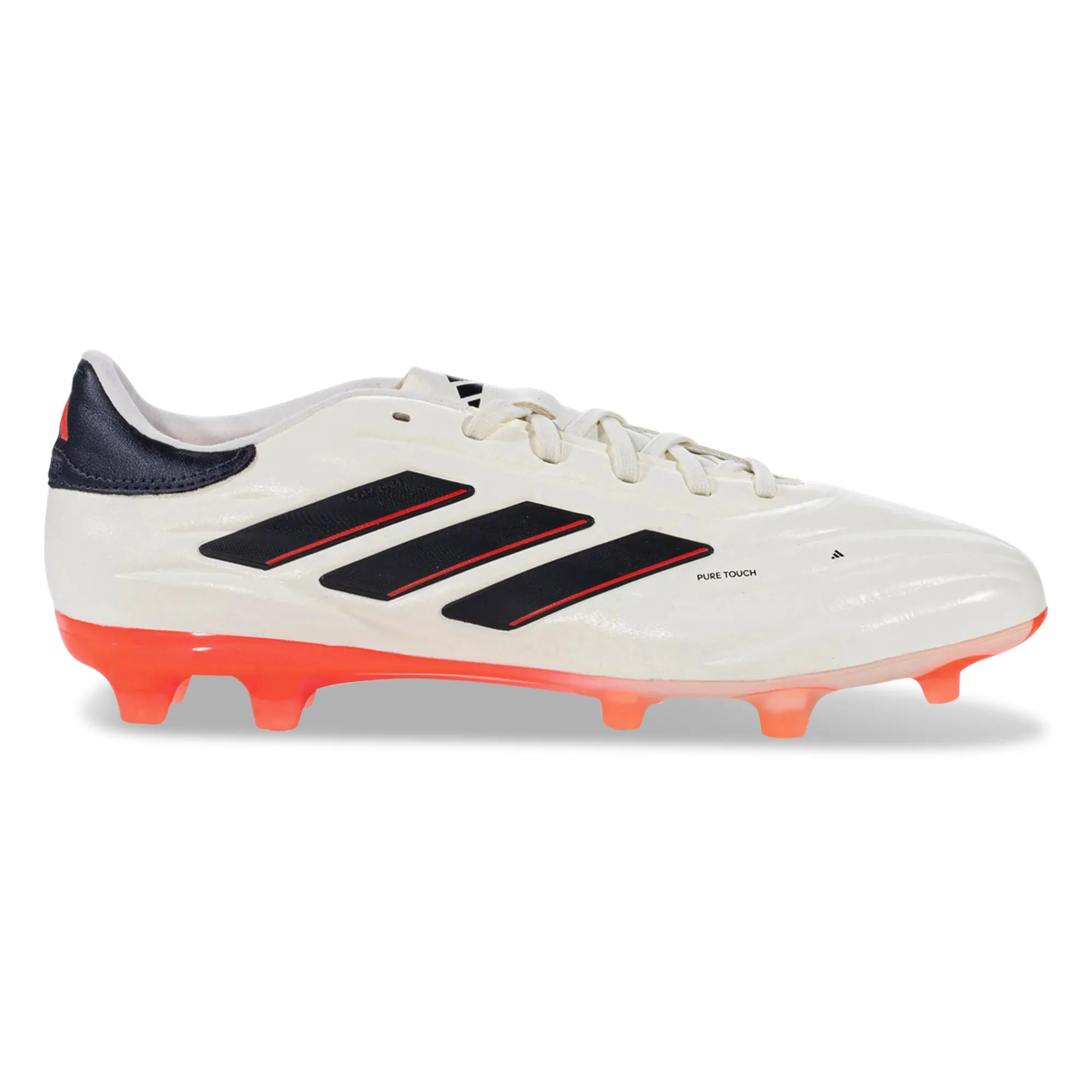 adidas Copa Pure 2 Pro Firm Ground Soccer Cleats (Ivory/ Core Black/Solar Red)