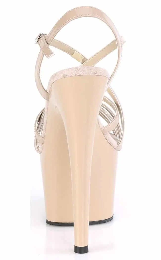 ADORE-713 Nude Patent Platform Heels