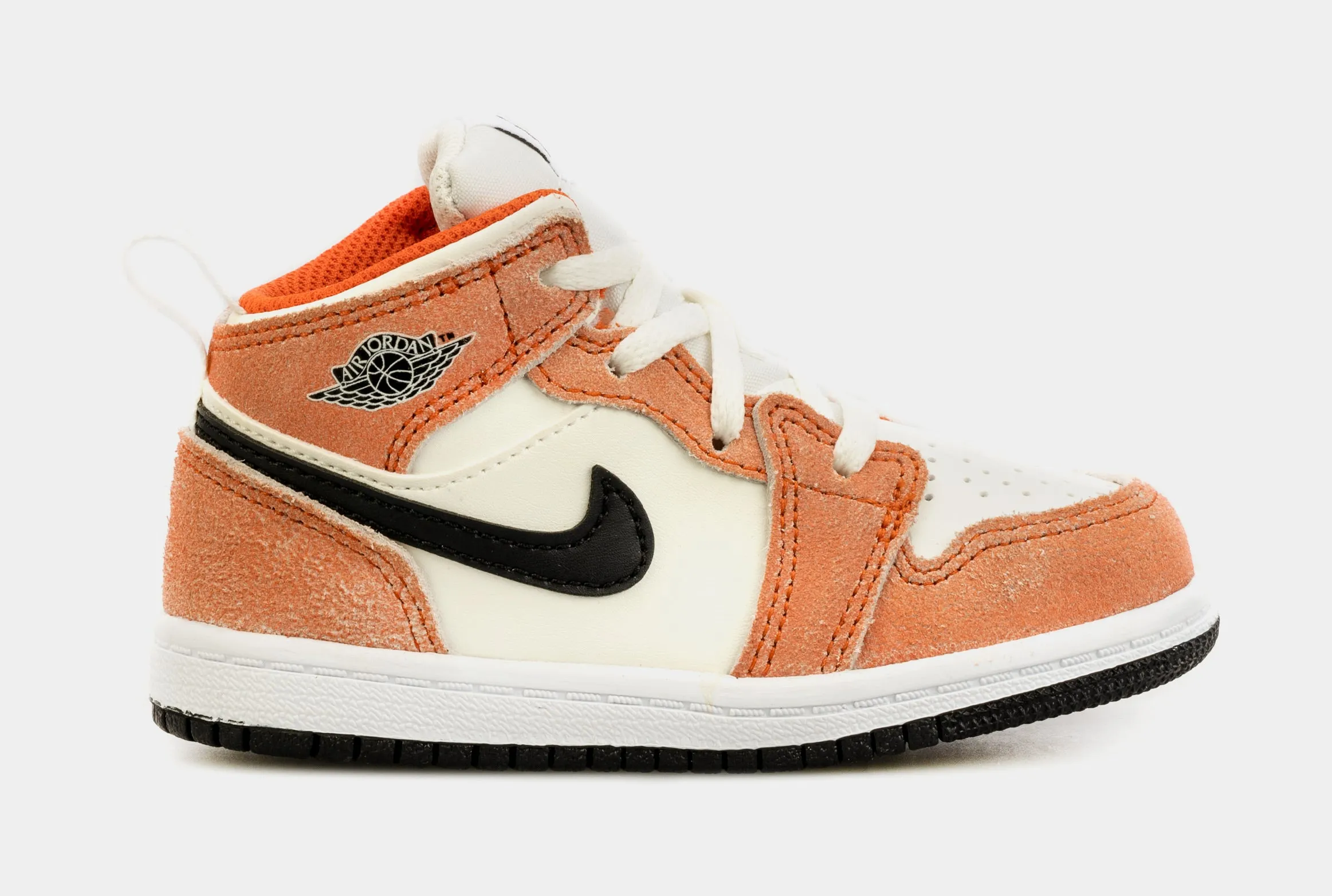 Air Jordan 1 Mid Infant Toddler Lifestyle Shoes (Orange/White)