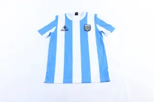 Argentina Embroidered Patch Blue & White Striped Soccer Jersey