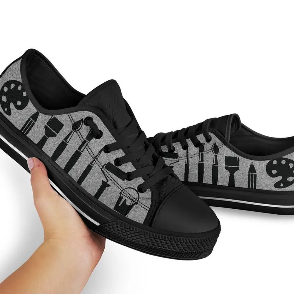 Art Teacher Shoes License Plate Shoes for Mens, Teacher Shoes, Low Top Sneakers