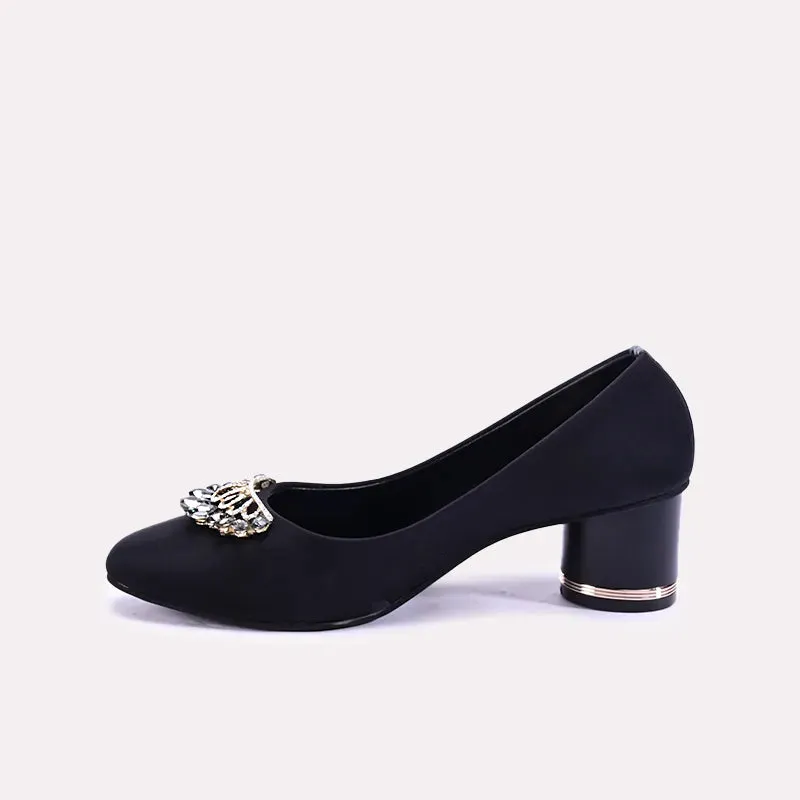 Astrid Black Fancy Court Shoes 0431034