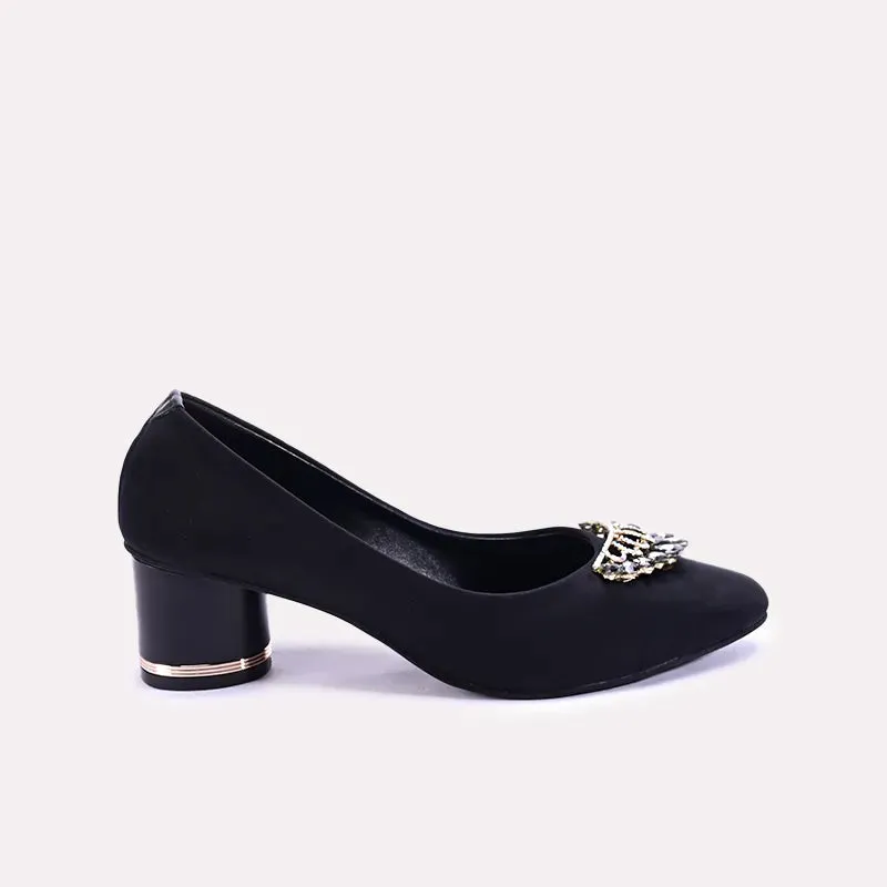 Astrid Black Fancy Court Shoes 0431034