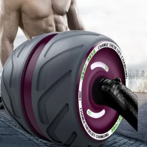 Automatic Rebound Abdominal Roller Round Home Office Mute Fitness Equipment for Man / Woman(Purple)