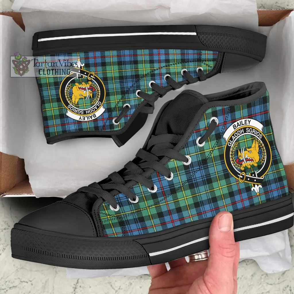 Bailey Ancient Tartan High Top Shoes with Family Crest