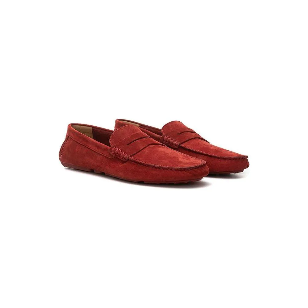 Bally Elegant Bordeaux Leather Loafers for Men