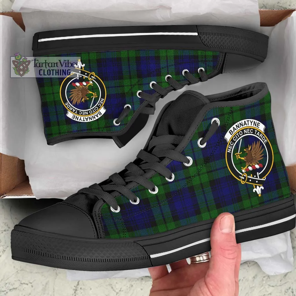 Bannatyne Tartan High Top Shoes with Family Crest