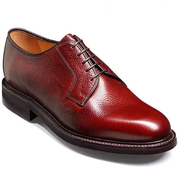 BARKER Nairn Shoes - Mens Country Derby Dainite Sole - Cherry Grain