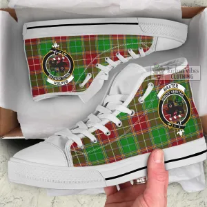 Baxter Modern Tartan High Top Shoes with Family Crest