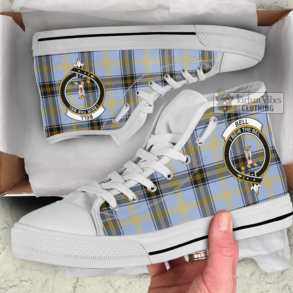 Bell Tartan High Top Shoes with Family Crest