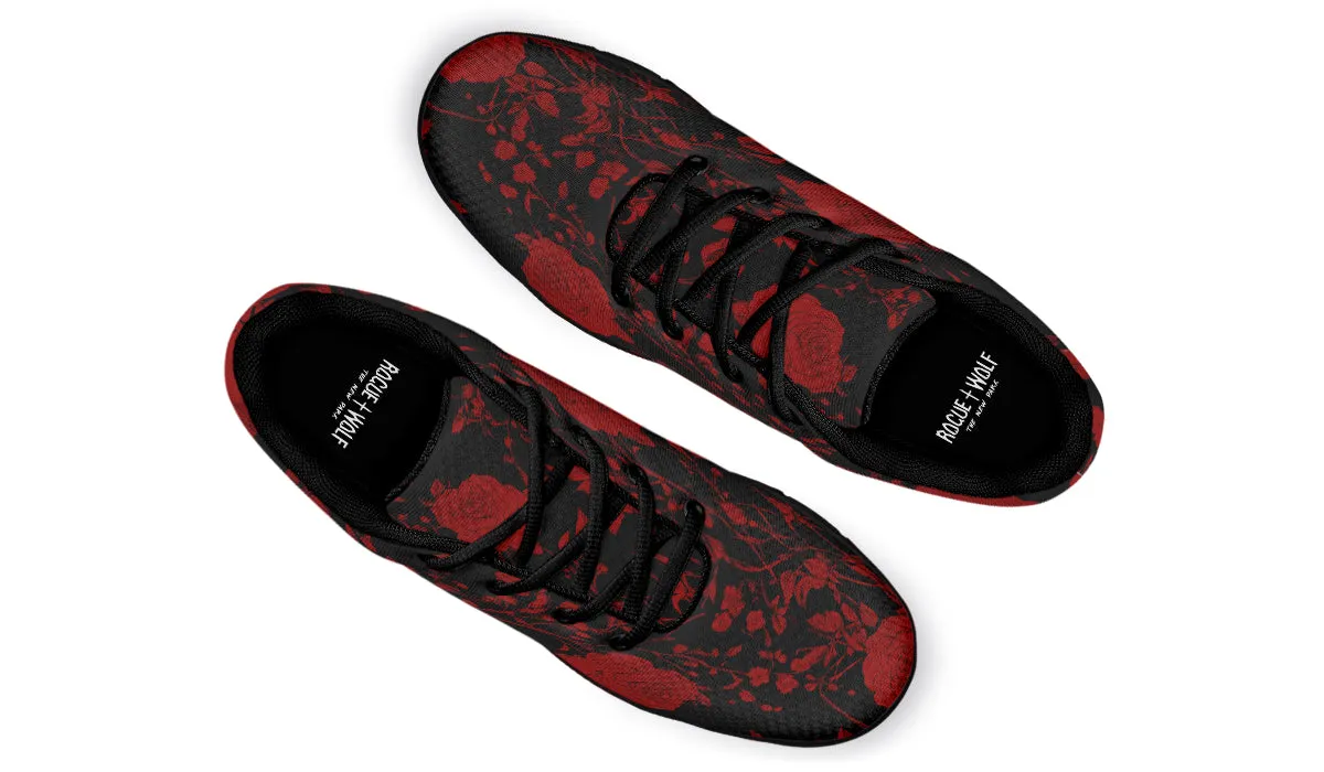 Blood Rose Romance Athletic Sneakers - Light Breathable and Comfortable Sports Shoes with Anti-Slip Soles