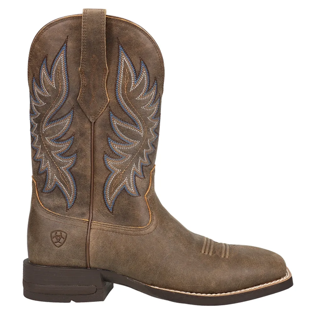 Brander Embroidered Square Toe Cowboy Boots