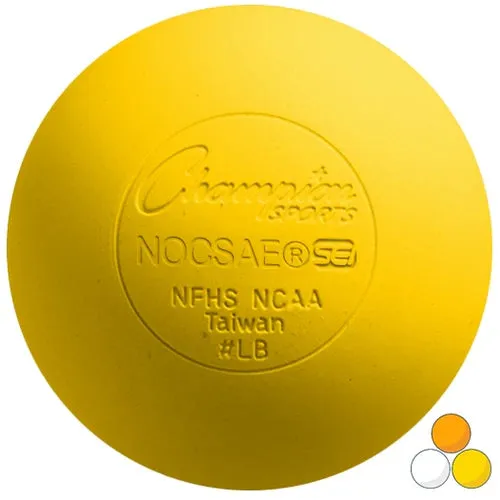 Case 120 Yellow Champion Sports Lacrosse Balls - Meets NOCSAE Standard, SEI Certified, Grease-Free