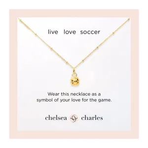 CC Sport Gold Soccer Charm Necklace for Little Girls & Tweens