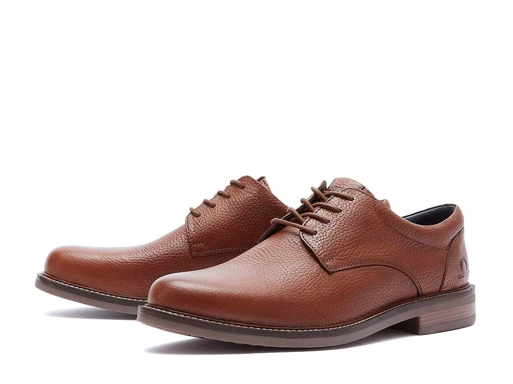 CHATHAM Mens Wentworth Tumbled Leather Derby Shoes - Dark Tan