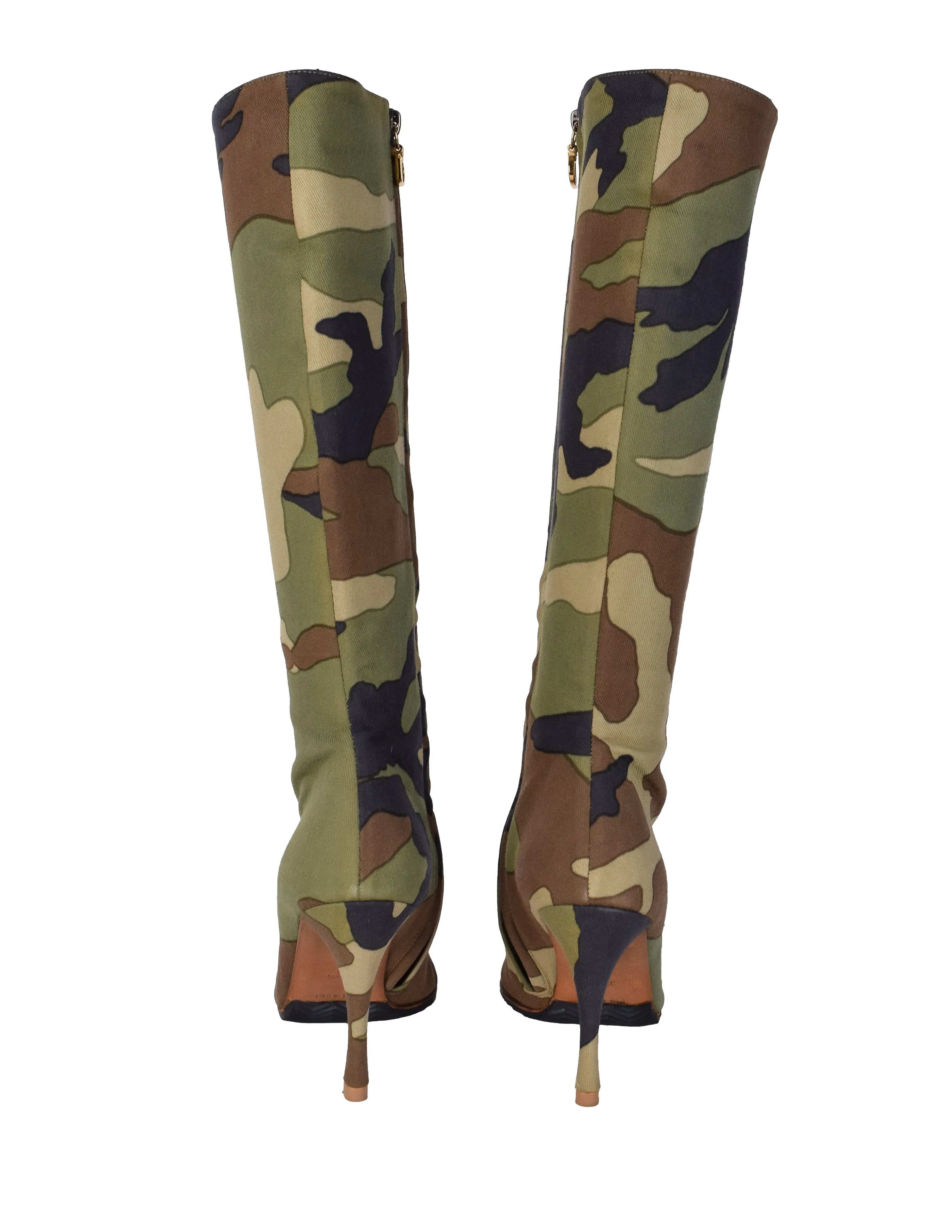 Christian Dior Vintage SS 2001 by John Galliano Knee High Camouflage Boots