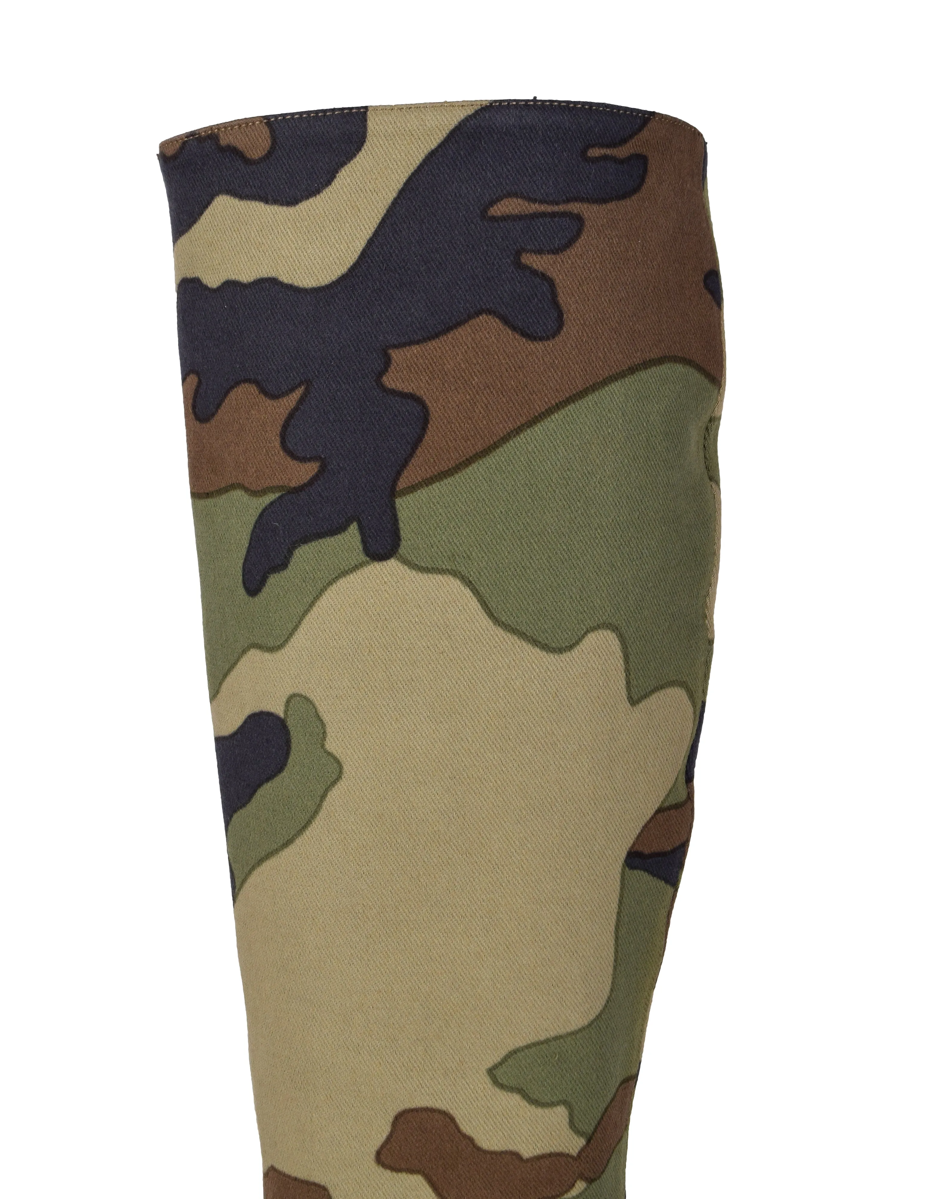 Christian Dior Vintage SS 2001 by John Galliano Knee High Camouflage Boots