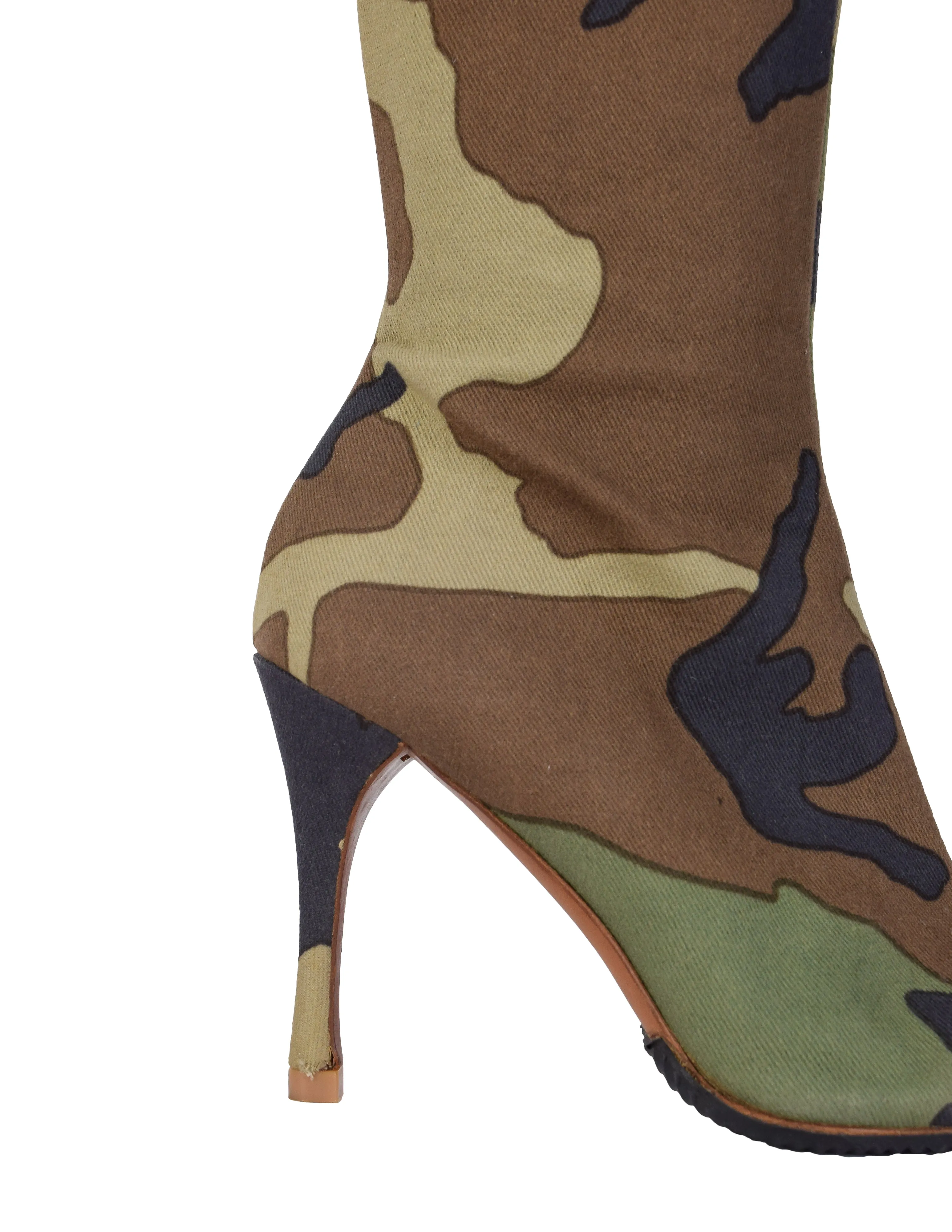 Christian Dior Vintage SS 2001 by John Galliano Knee High Camouflage Boots