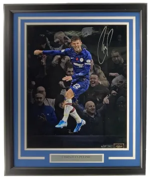 Christian Pulisic Signed Framed 16x20 Chelsea FC Soccer Photo Panini