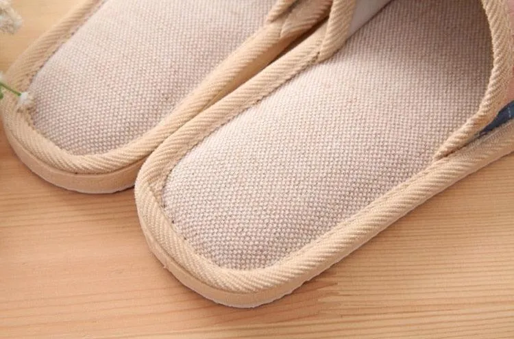 Comfortable Flat Shoes Linen Linen Slippers