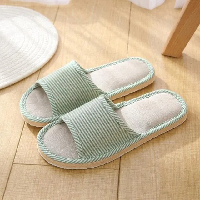 Comfortable Flat Shoes Linen Linen Slippers