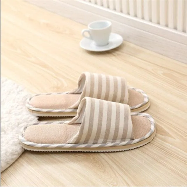 Comfortable Flat Shoes Linen Linen Slippers