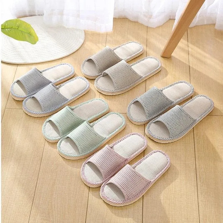 Comfortable Flat Shoes Linen Linen Slippers