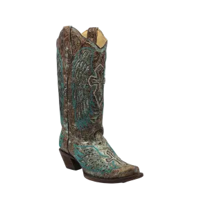 Corral Boots Women's Cross Metallic Leather Snip Toe Boot