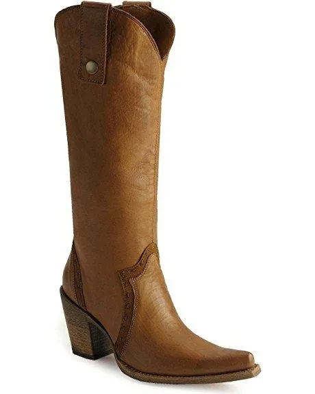 Corral Women's Cross Lizard Cuffed Pointed Toe Cowgirl Boots - C2213