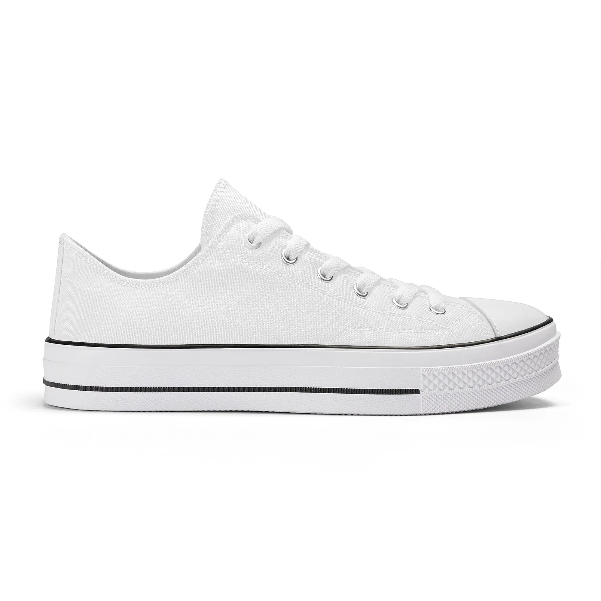 Create Your Own-Unisex Classic Low Top Canvas Shoes - White