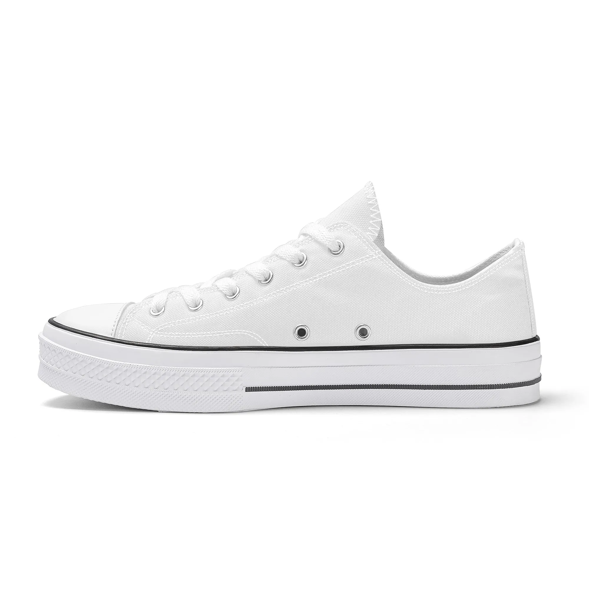 Create Your Own-Unisex Classic Low Top Canvas Shoes - White