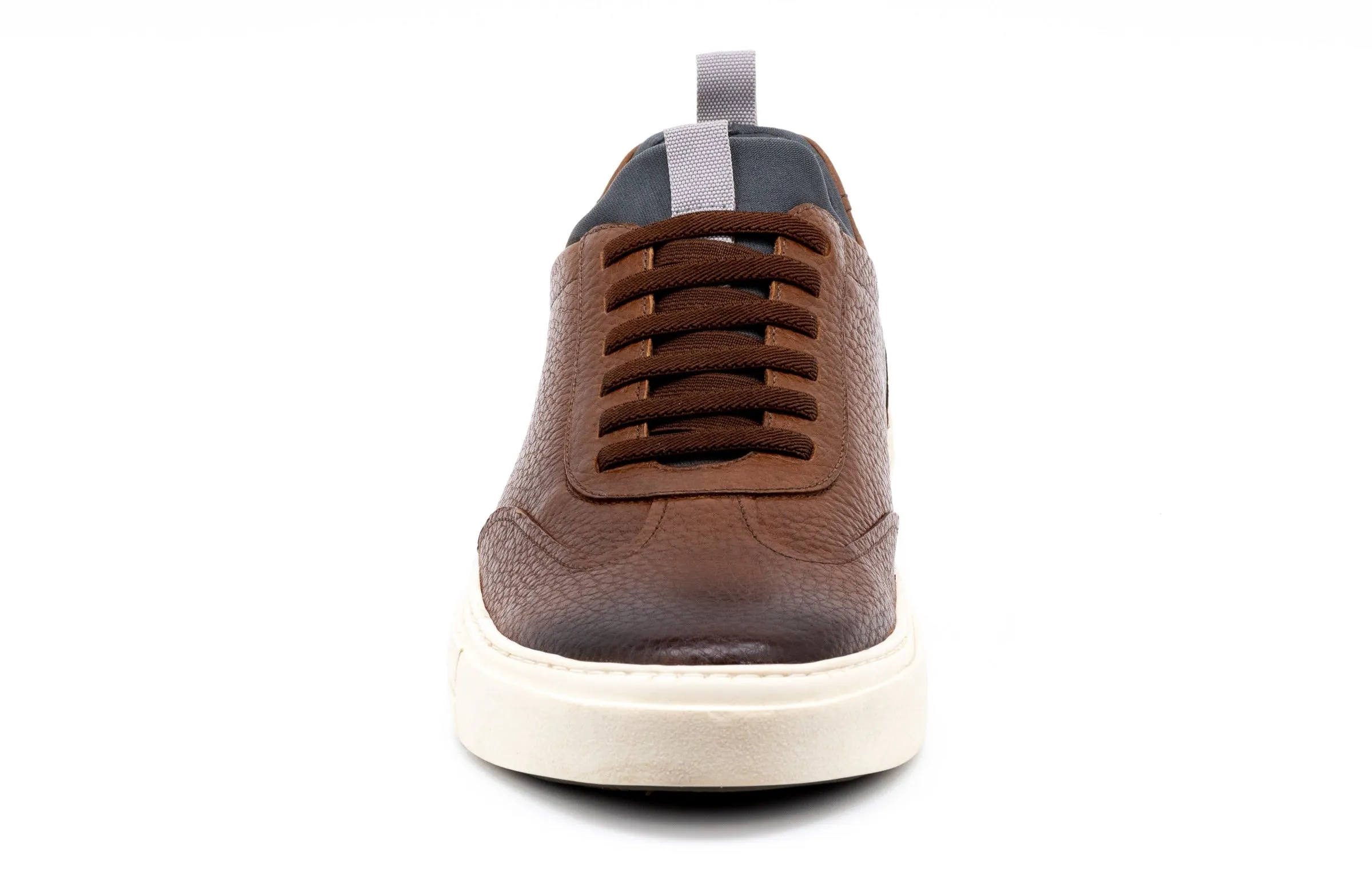 David Pebble Grain Sneakers - Whiskey