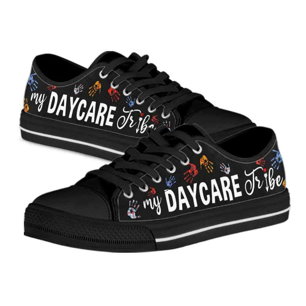 Daycare Teacher Colorful Hands My Daycare Tribe Low Top Shoes, Teacher Shoes, Low Top Sneakers