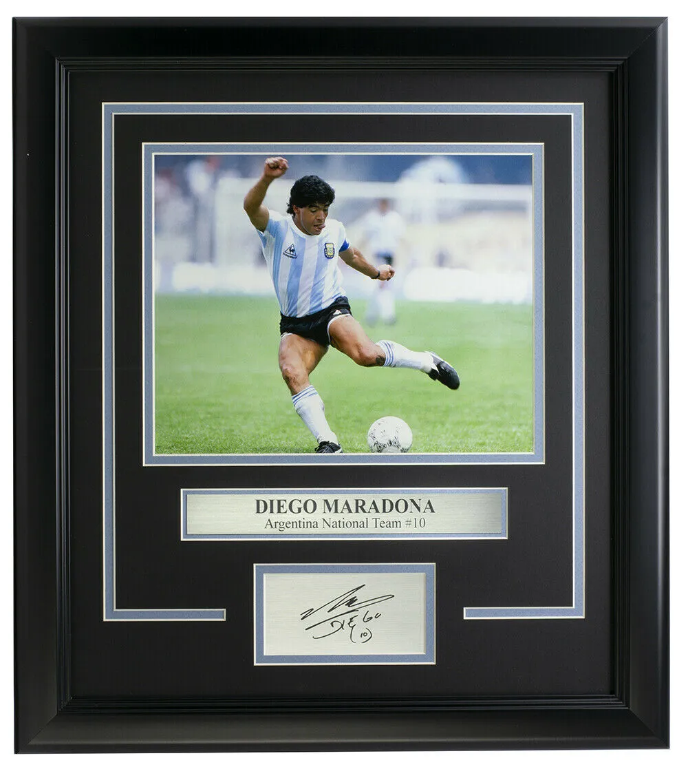 Diego Maradona Framed 8x10 Argentina Photo w/Laser Engraved Signature