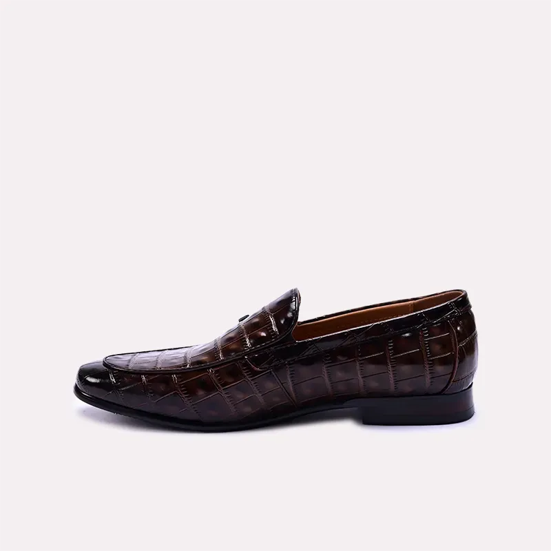 Dominic Dark Brown Crocodile Formal Loafers 0111064