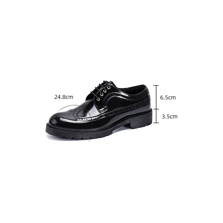 Embossed Elegance Round Toe Derby Dress Shoes