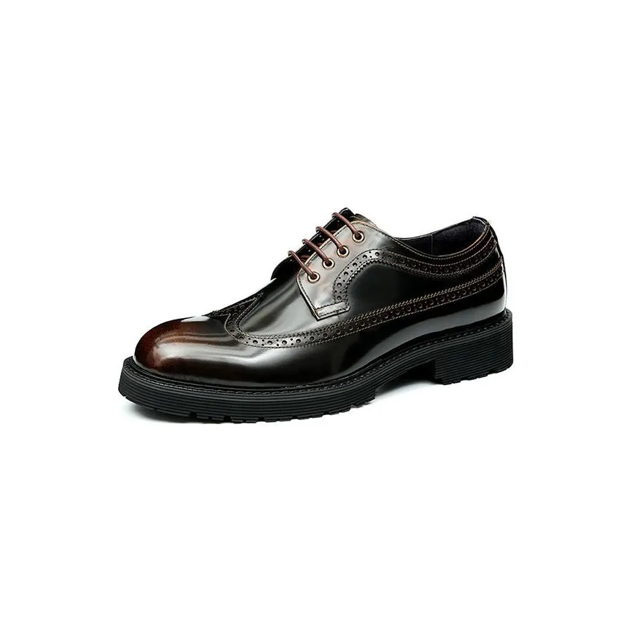 Embossed Elegance Round Toe Derby Dress Shoes