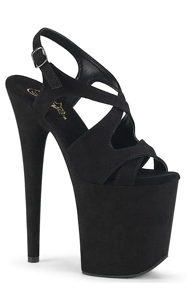 FLAMINGO-831FS Black Suede Platform Heels