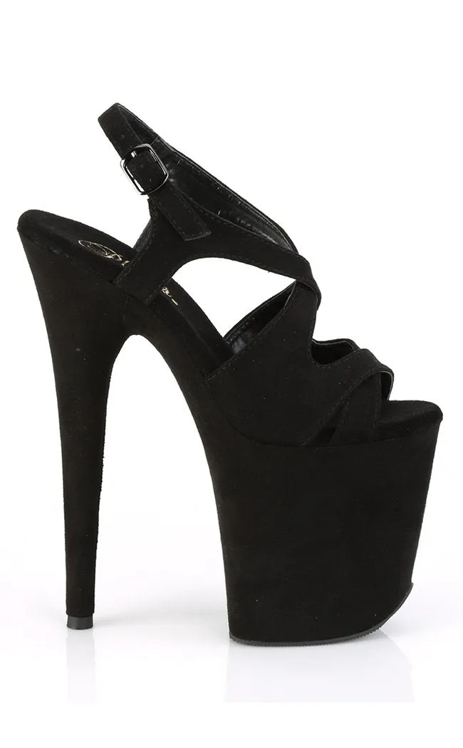 FLAMINGO-831FS Black Suede Platform Heels