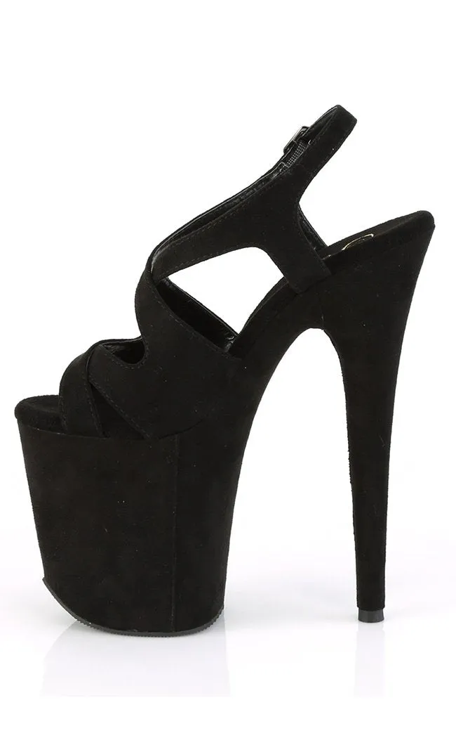 FLAMINGO-831FS Black Suede Platform Heels